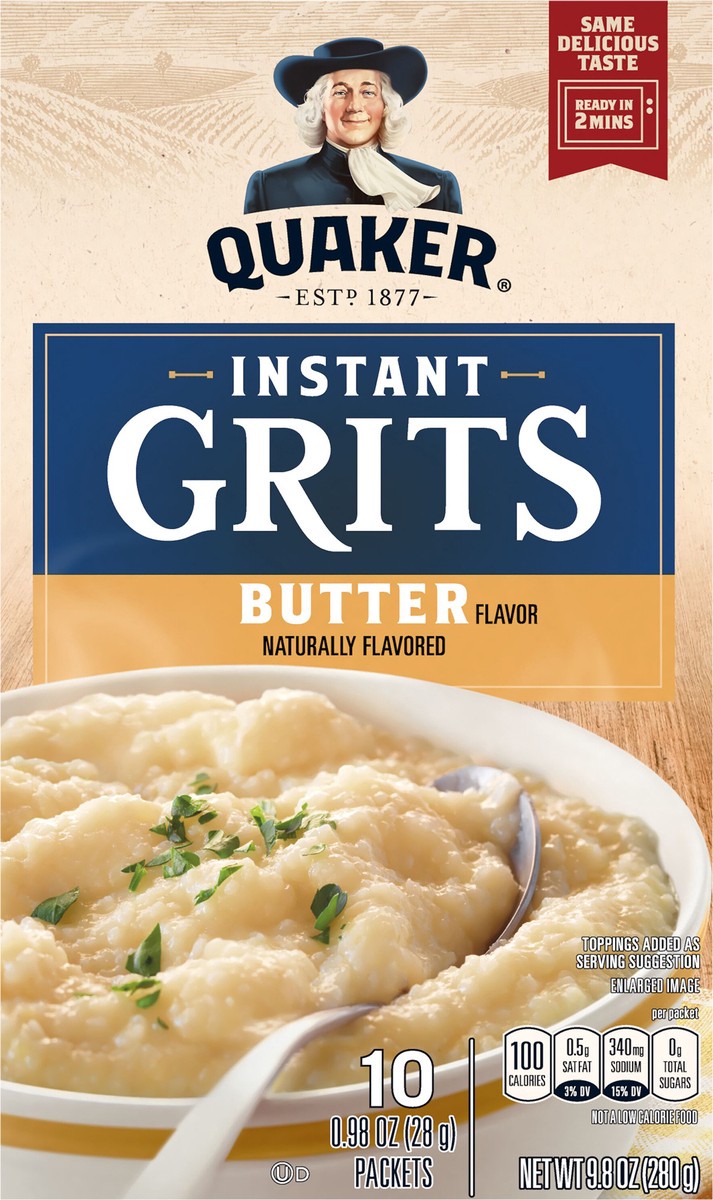 slide 11 of 11, Quaker Instant Grits Butter 0.98 Oz 10 Count, 10 ct
