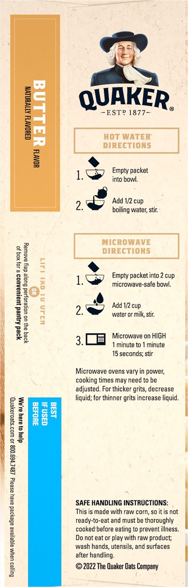 slide 5 of 11, Quaker Instant Grits Butter 0.98 Oz 10 Count, 10 ct