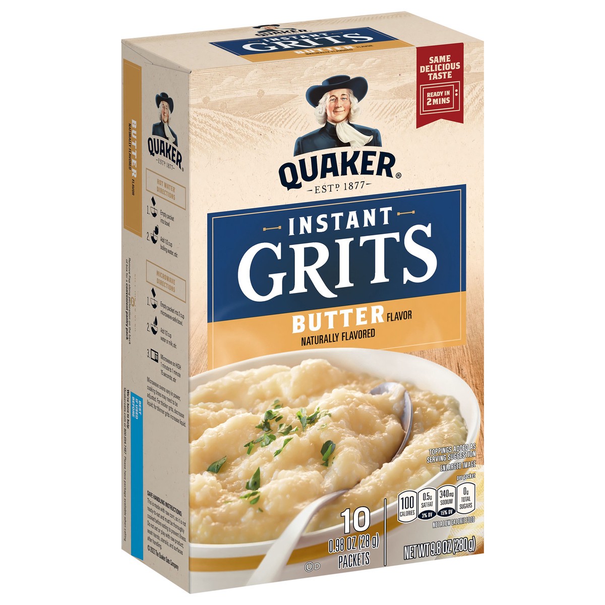 slide 2 of 11, Quaker Instant Grits Butter 0.98 Oz 10 Count, 10 ct