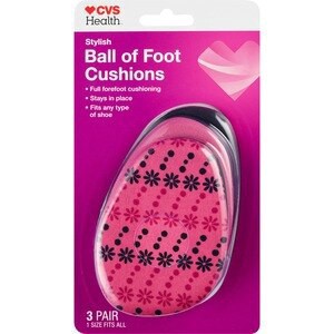 slide 1 of 1, CVS Health Cvs Stylish Ball Of Foot Cushions, 3 Pairs, 3 ct
