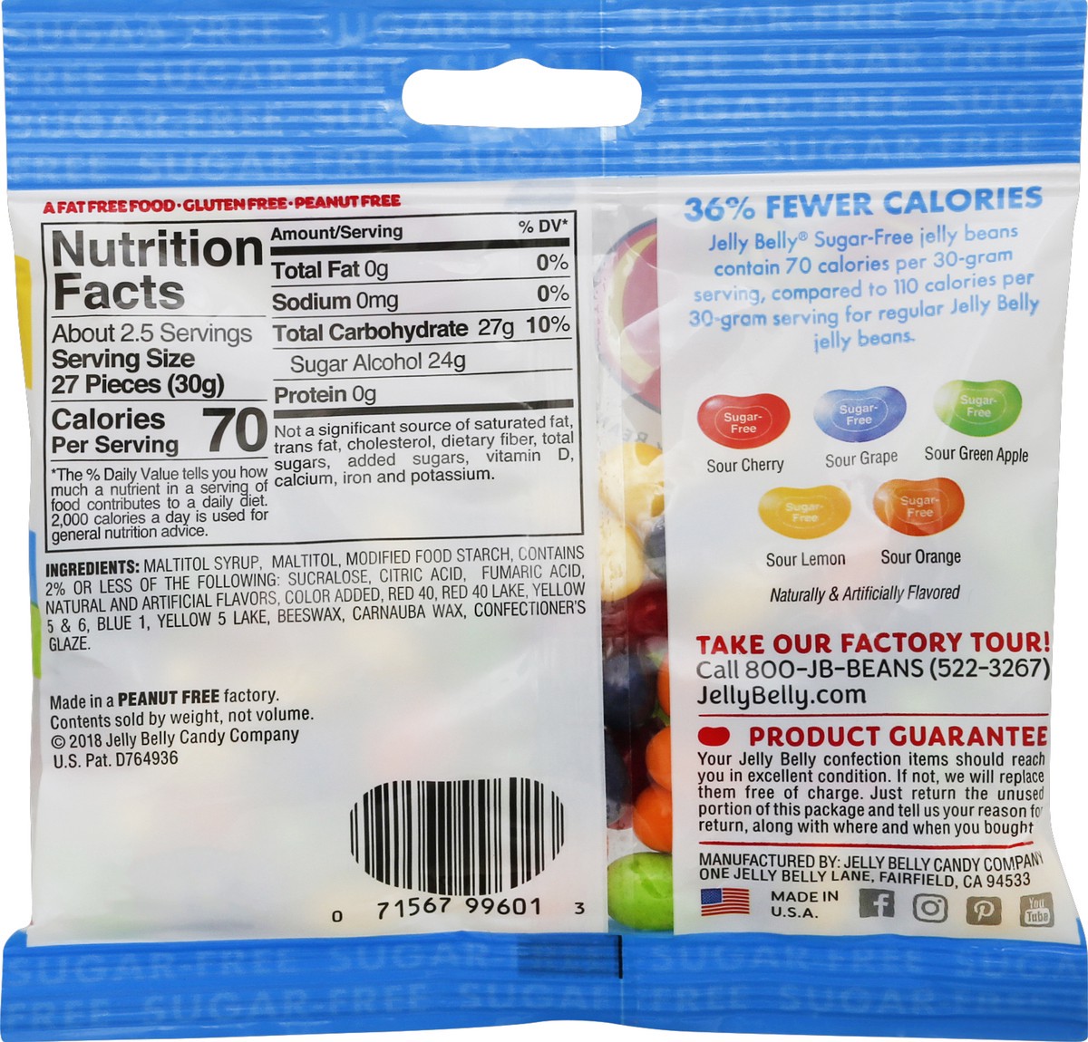slide 8 of 9, Jelly Belly Sugar-Free Sours, 2.8 oz