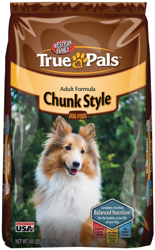 slide 1 of 1, Western Family True Pals Dog Food Dry Chun, 40 lb