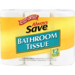 Always Save Double Roll Bath Tissue 2 Ply