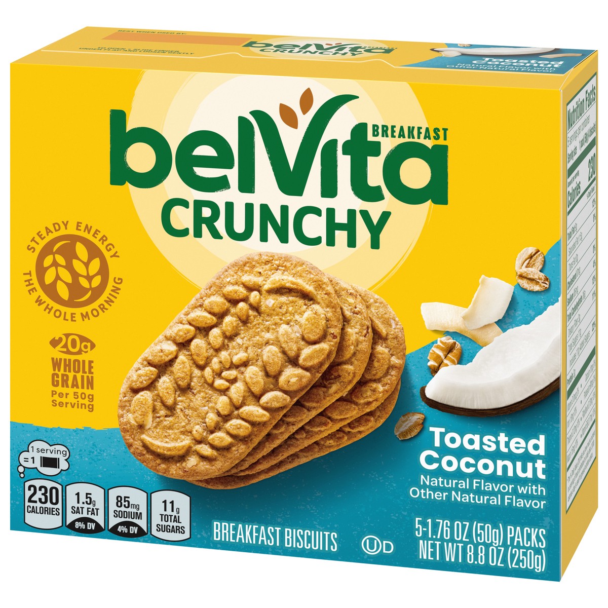 slide 4 of 9, Nabisco Belvita Toasted Coconut Breakfast Biscuits, 8.8 oz