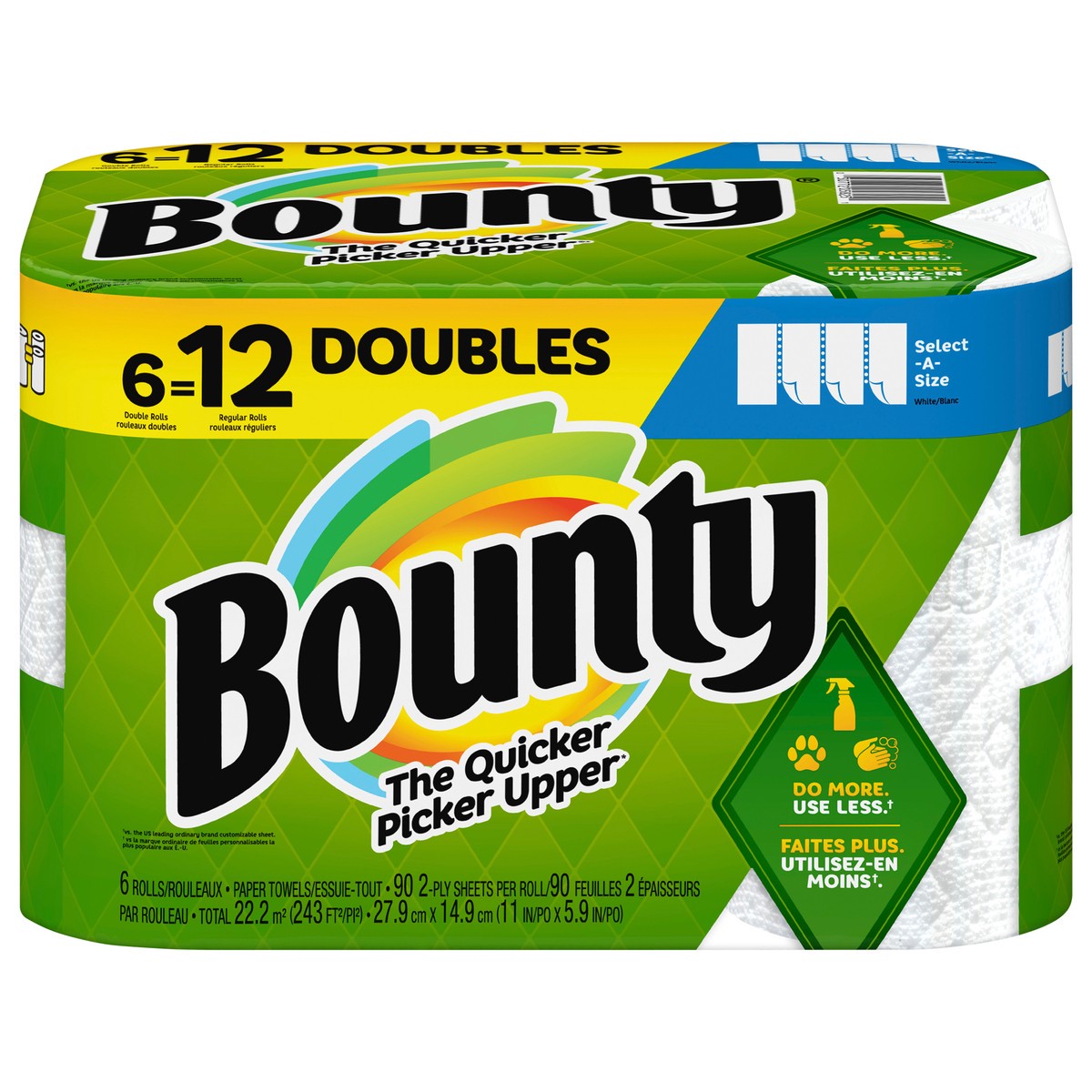 slide 1 of 5, Bounty Select-A-Size Paper Towels, 90 ct x 6 ct