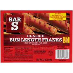 Bar-S Classic Bun Length Franks 12 oz. Pack