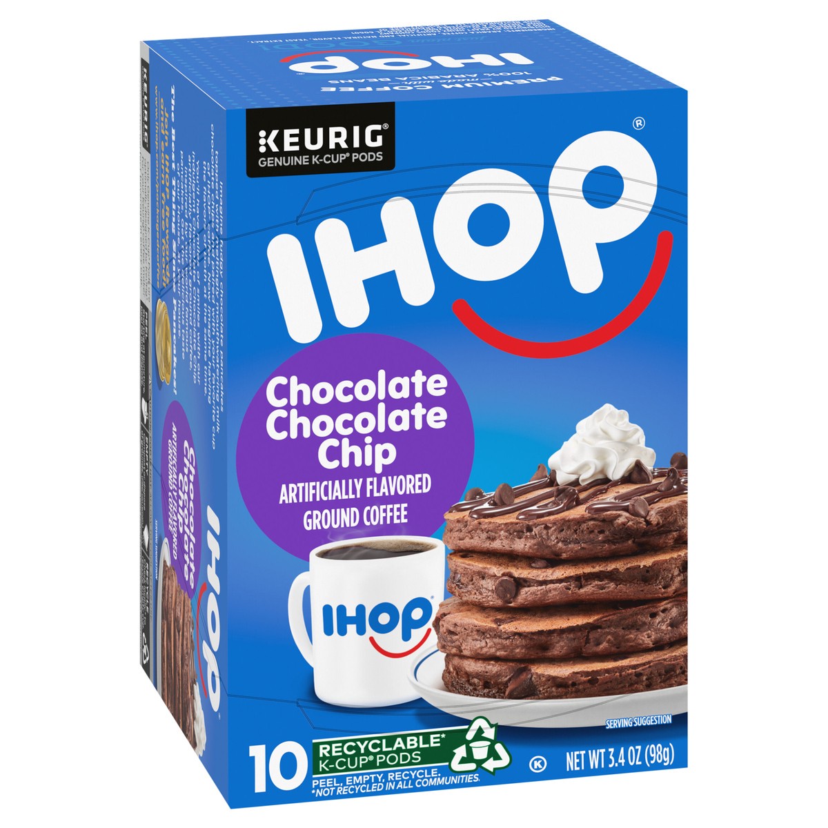 slide 9 of 9, IHOP Chocolate Chocolate Chip Flavored Keurig K-Cup Coffee Pods, 10 ct Box, 3.4 oz