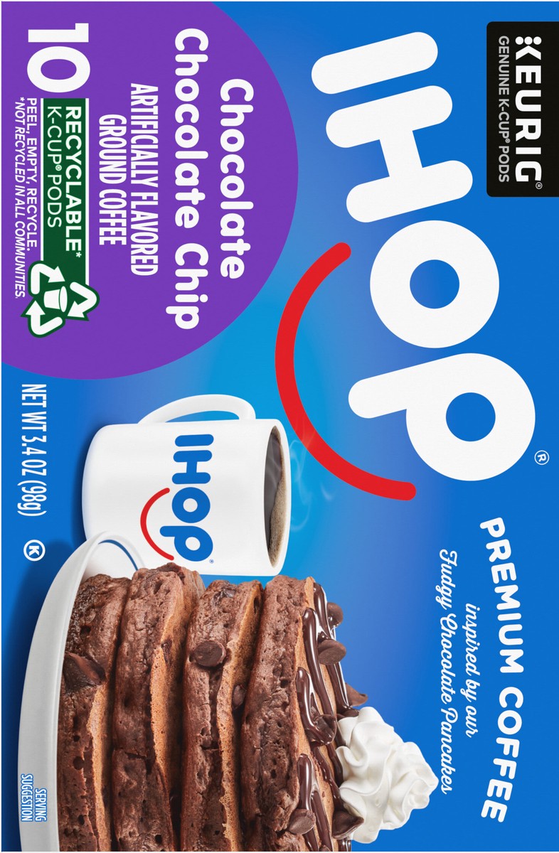 slide 3 of 9, IHOP Chocolate Chocolate Chip Flavored Keurig K-Cup Coffee Pods, 10 ct Box, 3.4 oz