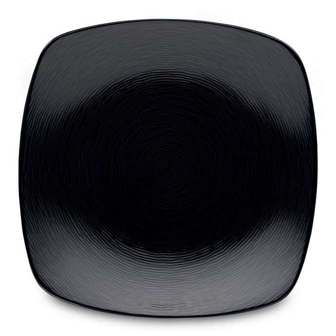 slide 1 of 1, Noritake Black on Black Swirl Square Dinner Plate, 1 ct