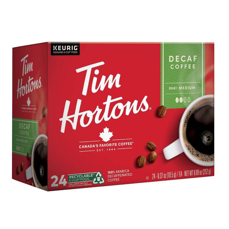 slide 3 of 5, Tim Hortons Decaffeinated Coffee Pods for Single Serve Coffee Makers, 24 ct