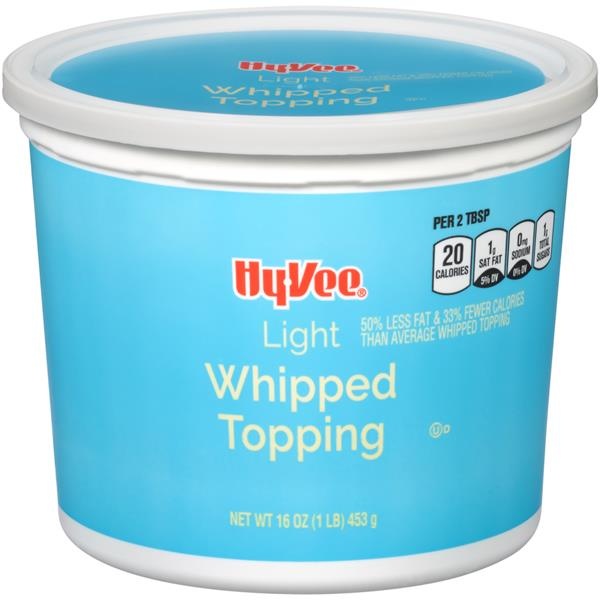 slide 1 of 1, Hy-vee Light Whipped Topping, 16 oz