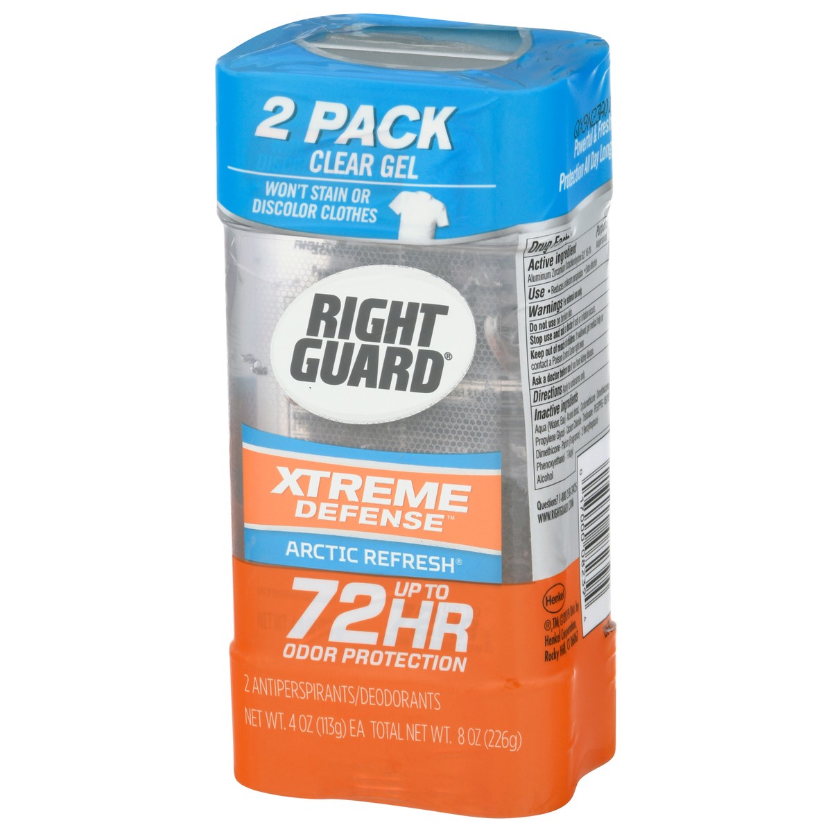 slide 3 of 9, Right Guard Xtreme Defense 2 Pack Clear Gel Arctic Refresh Antiperspirant/Deodorant 2 ea, 2 ct