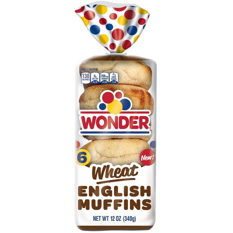 slide 1 of 7, Wonder Bread Wheat English Muffins, Wheat English Muffins, Sliced, 6 Count, 6 ct