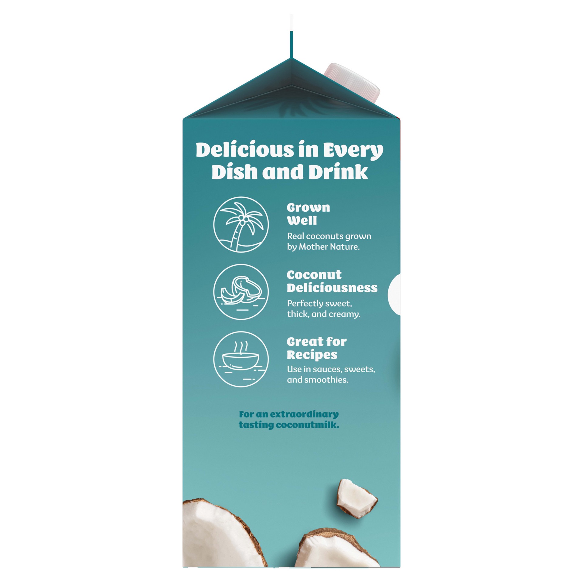 slide 3 of 5, Silk Coconut Milk, Original, Dairy Free, Gluten Free, Delicious Vegan Milk with 50% More Calcium than Dairy Milk, 64 FL OZ Half Gallon, 64 fl oz