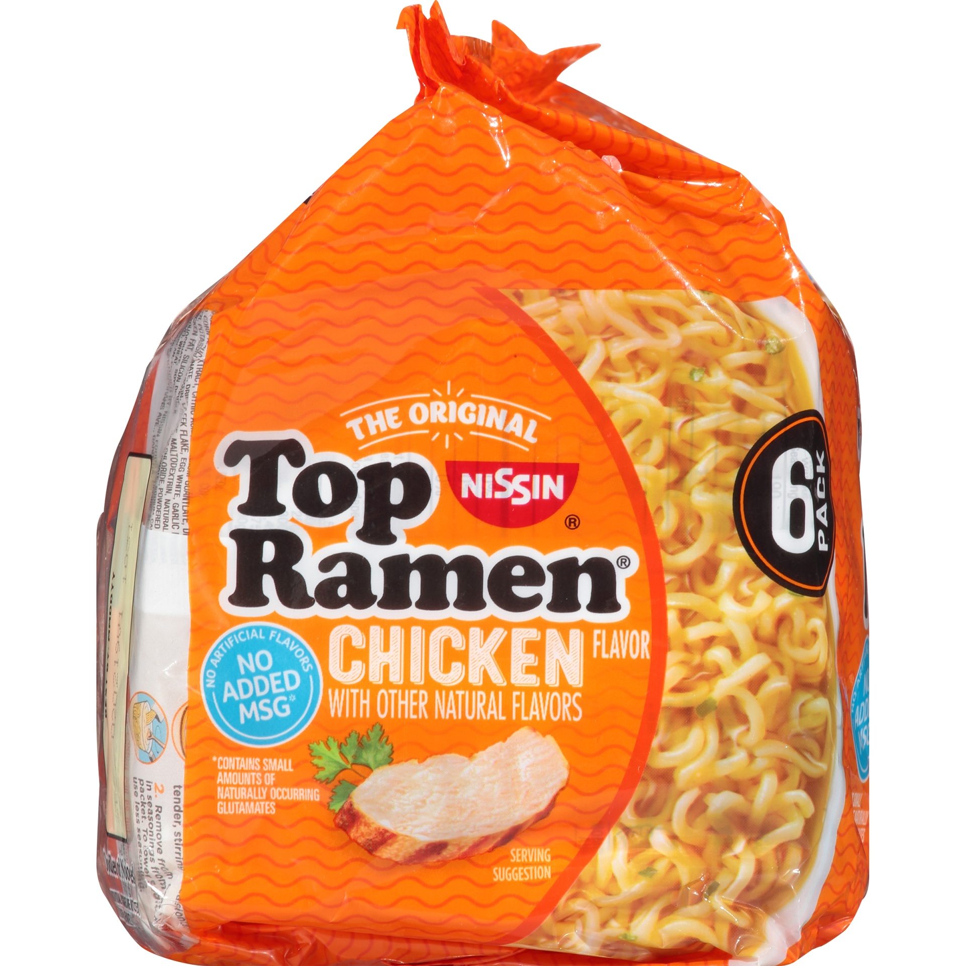 slide 4 of 8, Nissin Top Ramen Chicken Flavor Ramen Noodle Soup, 6 ct; 3 oz
