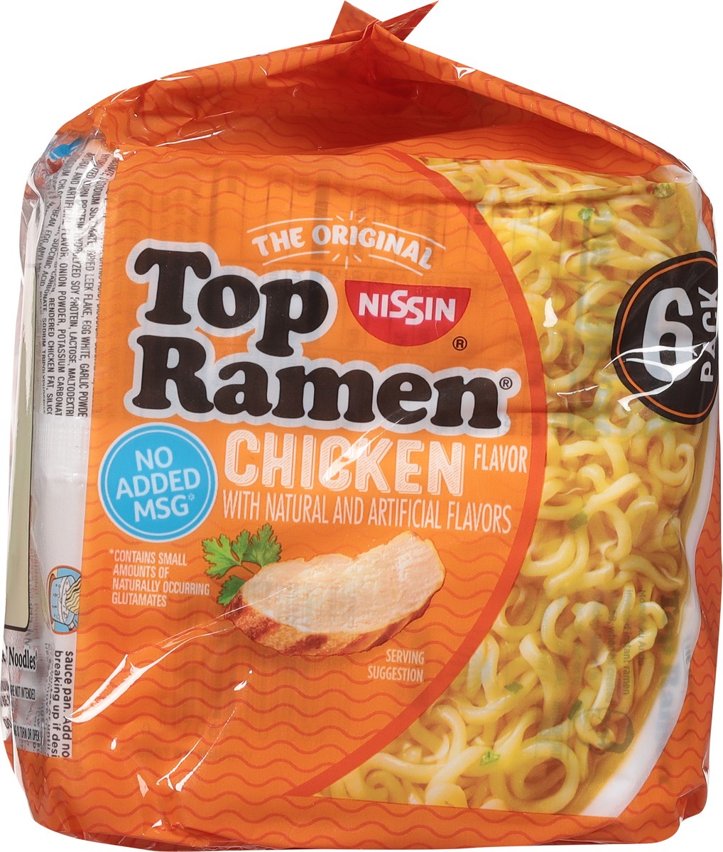 slide 7 of 9, Top Ramen 6 Pack Chicken Flavor Ramen Noodle Soup 6 - 3 oz Packages, 6 ct