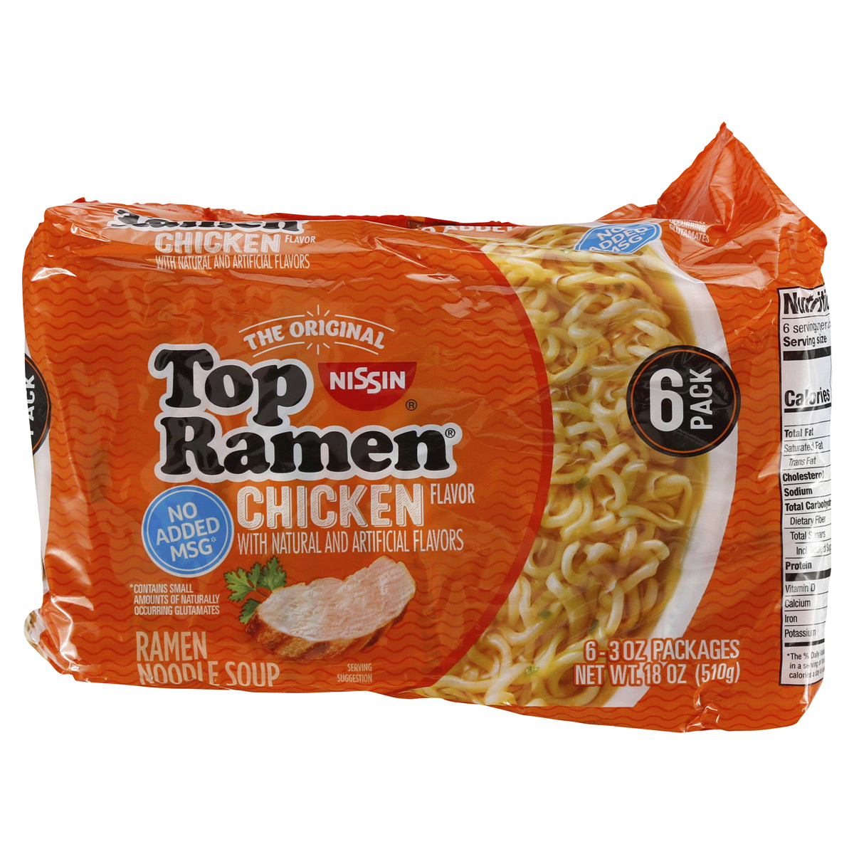 slide 1 of 8, Nissin Top Ramen Chicken Flavor Ramen Noodle Soup, 6 ct; 3 oz