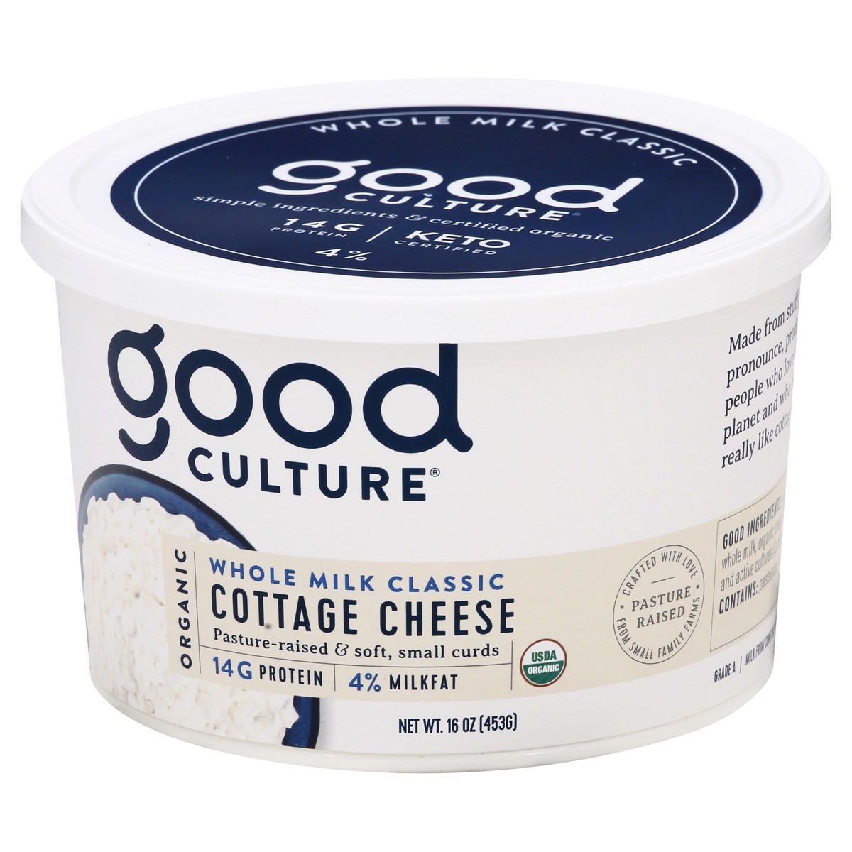 slide 6 of 9, good culture Organic Small Curd 4% Milkfat Whole Milk Classic Cottage Cheese 16 oz, 16 oz