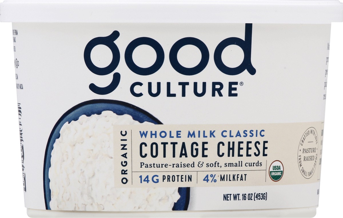 slide 7 of 9, good culture Organic Small Curd 4% Milkfat Whole Milk Classic Cottage Cheese 16 oz, 16 oz