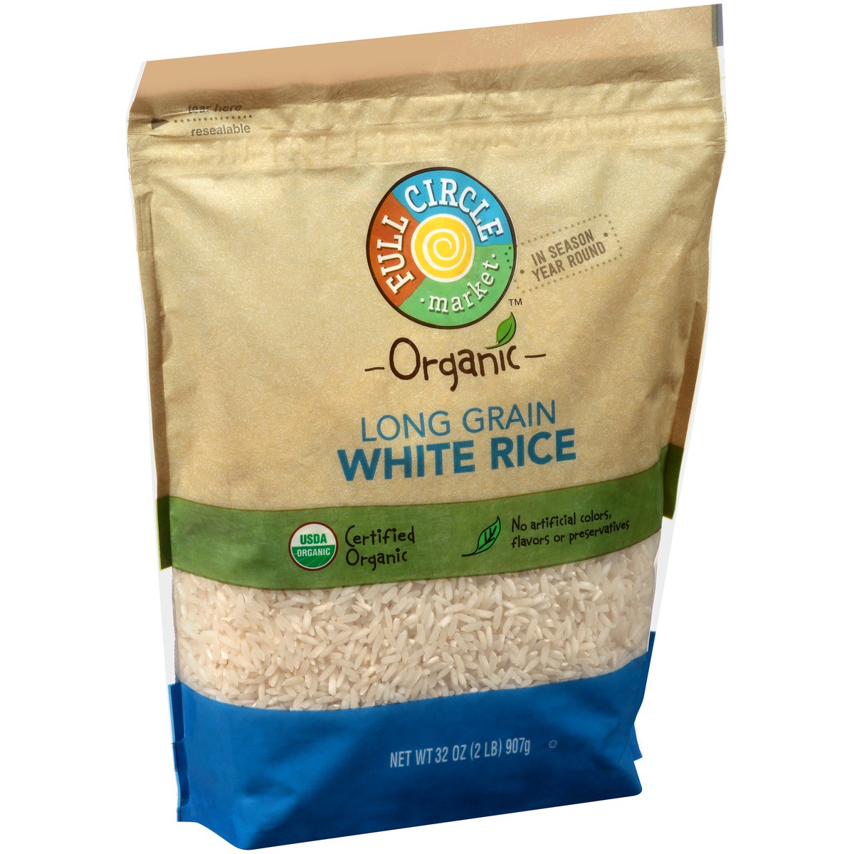 slide 2 of 9, Full Circle Market Long Grain White Rice, 32 oz