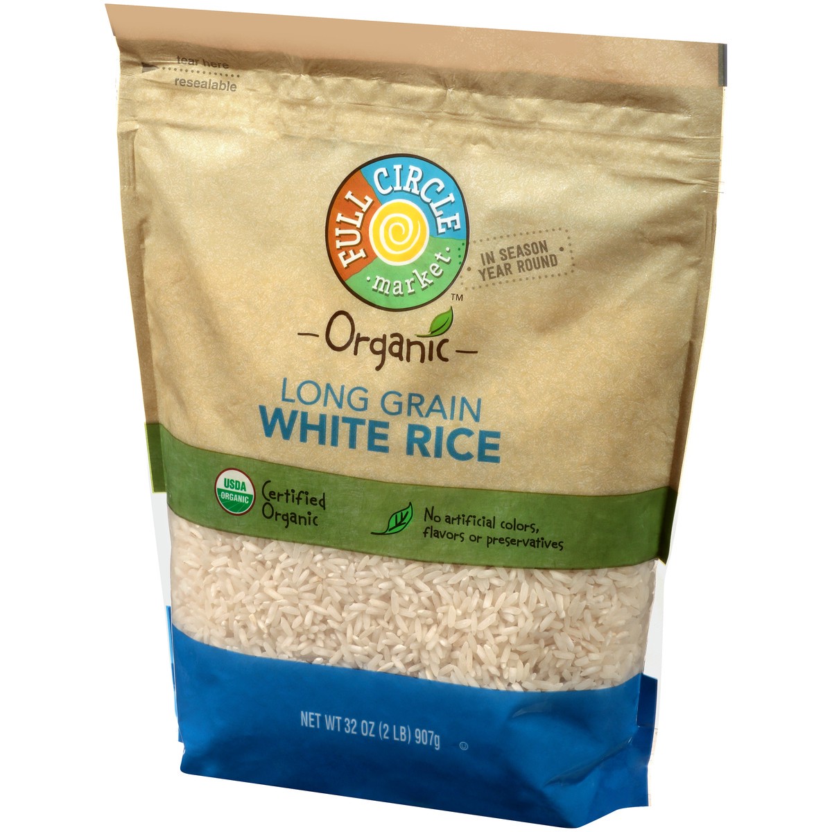 slide 5 of 9, Full Circle Market Long Grain White Rice, 32 oz