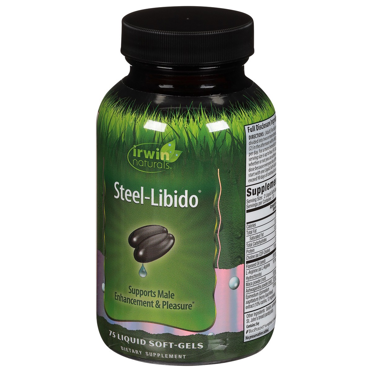 slide 2 of 9, Irwin Naturals Liquid Steel-Libido 75 Soft-Gels, 75 ct