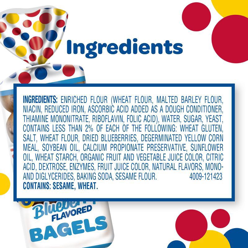 slide 6 of 7, Wonder Bread Blueberry Flavored Bagels, Sliced Blueberry Bagels, 6 Count, 6 ct