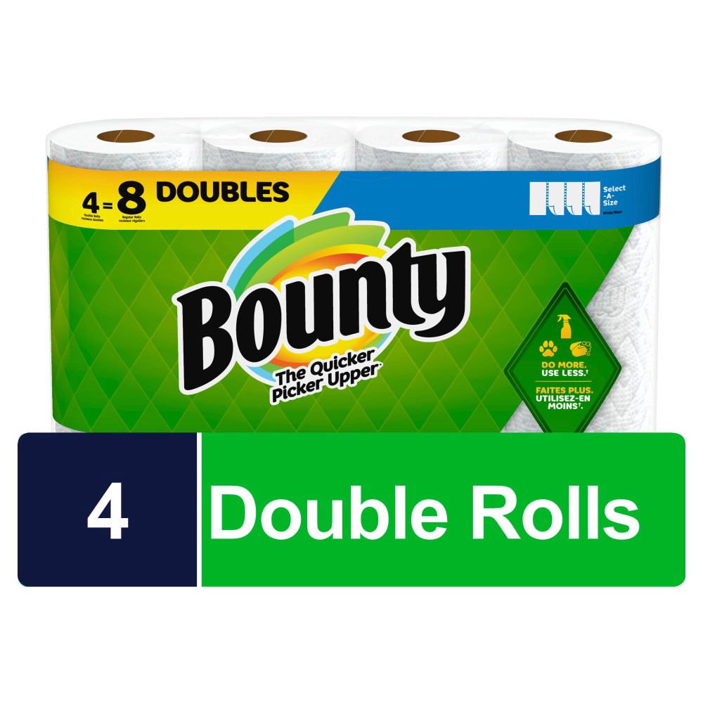 slide 1 of 6, Bounty Select-A-Size Paper Towels, 4 Double Rolls, 4 ct