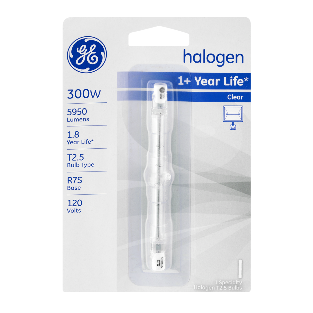 slide 1 of 1, GE Specialty Bulb, Halon, Quartz, 300 Watts, 1 ct