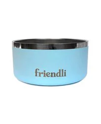 Friendli Ocean Blue Stainless Steel Double Wall Dog Bowl, 32 oz