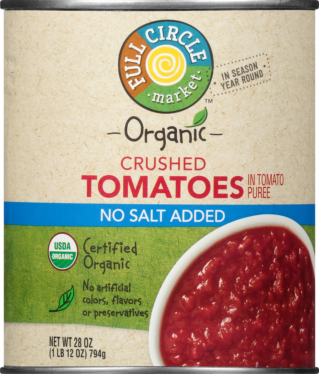 slide 7 of 15, Full Circle Market Organic Crushed Tomatoes in Tomato Puree 28 oz, 28 oz