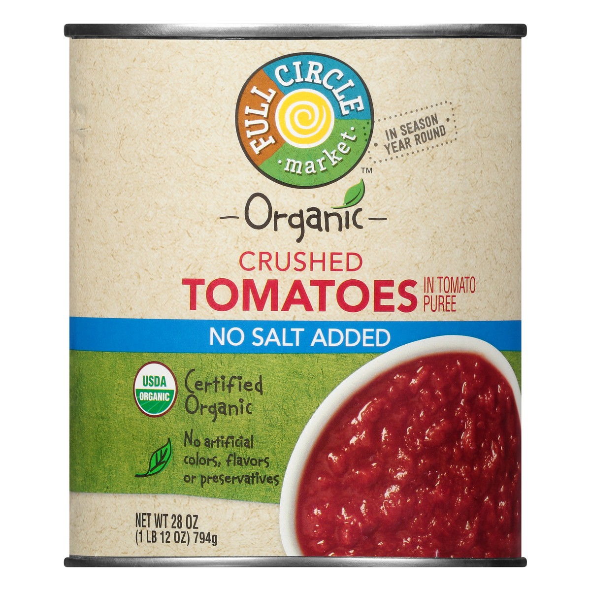 slide 3 of 15, Full Circle Market Organic Crushed Tomatoes in Tomato Puree 28 oz, 28 oz