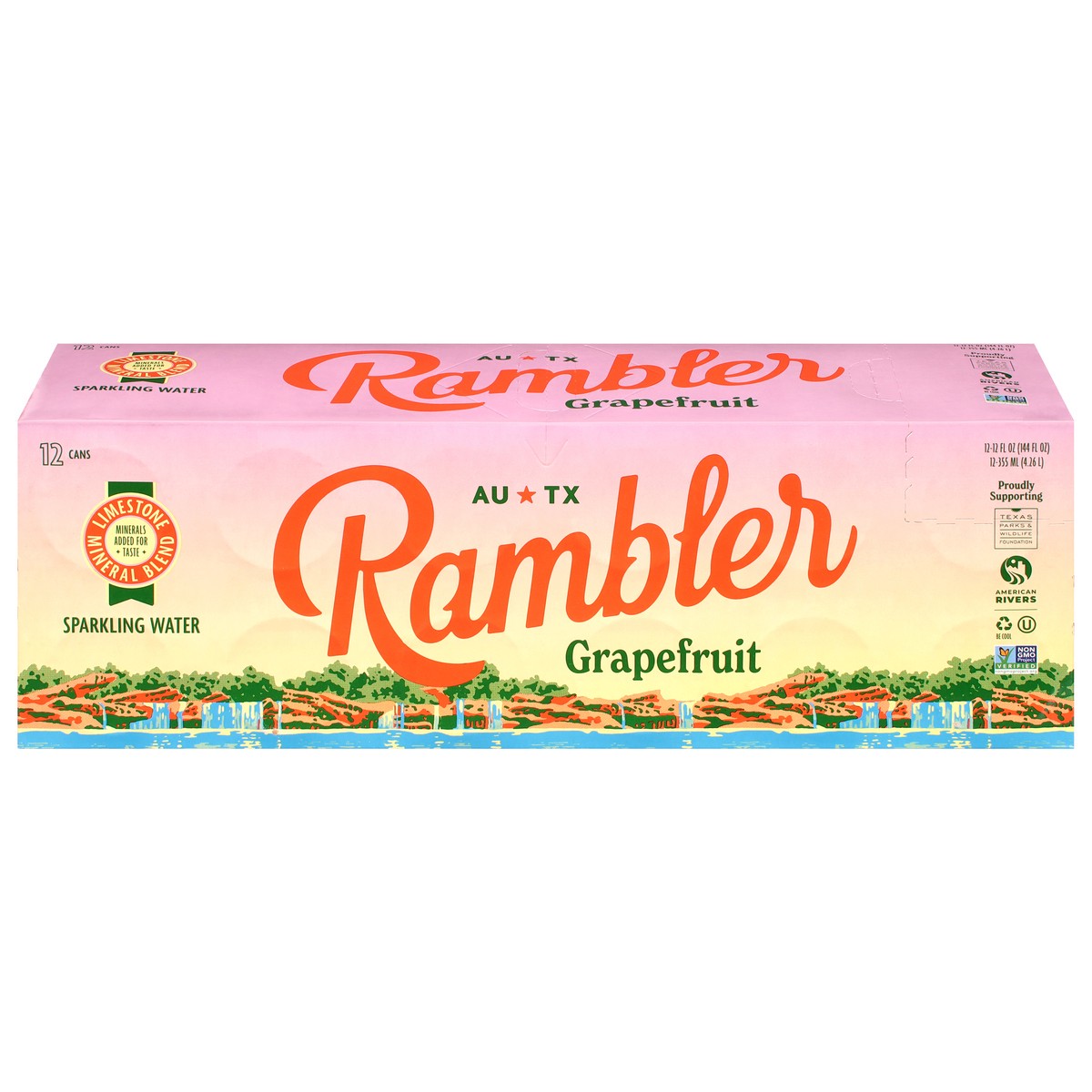 slide 1 of 14, Rambler Sparkling Grapefruit Water - 12 fl oz Cans, 12 ct; 12 oz