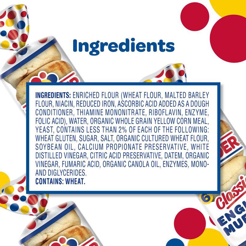 slide 6 of 7, Wonder Bread Classic English Muffins, Plain English Muffins, Sliced, 6 Count, 6 ct