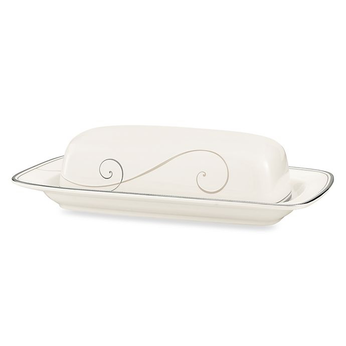 slide 1 of 1, Noritake Platinum Wave Covered Butter Dish, 1 ct