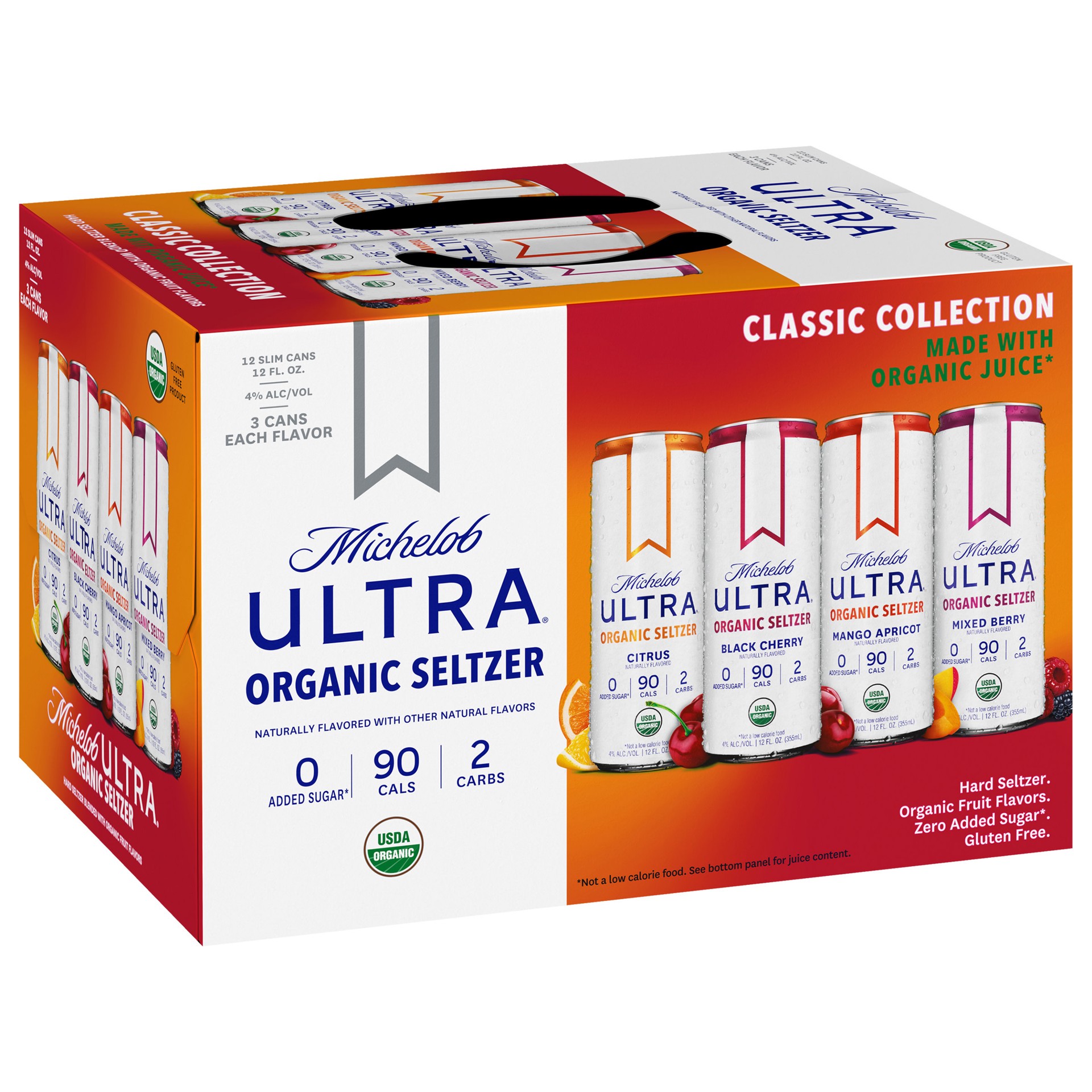 slide 1 of 11, Michelob ULTRA Second Edition Flavors Organic Hard Seltzer, Variety Pack, 12 Pack, 12 FL OZ Slim Cans, 12 ct; 12 oz