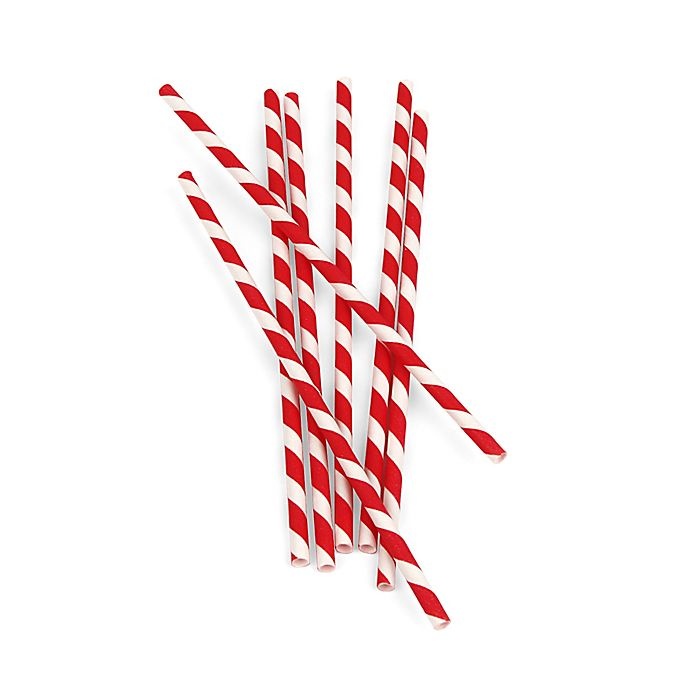 slide 1 of 2, Kikkerland Design Stripe Paper Straws, 1 ct