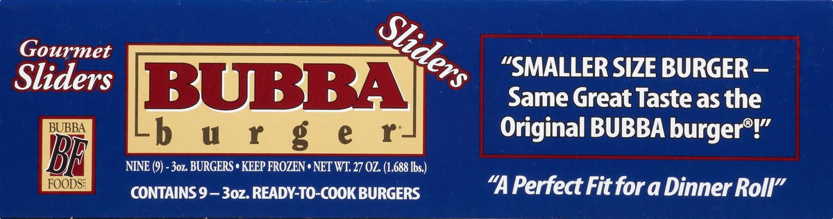 slide 4 of 12, BUBBA Burger Sliders Beef Chuck Burgers 9 ea, 9 ct