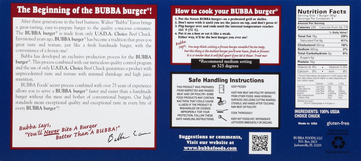 slide 5 of 12, BUBBA Burger Sliders Beef Chuck Burgers 9 ea, 9 ct