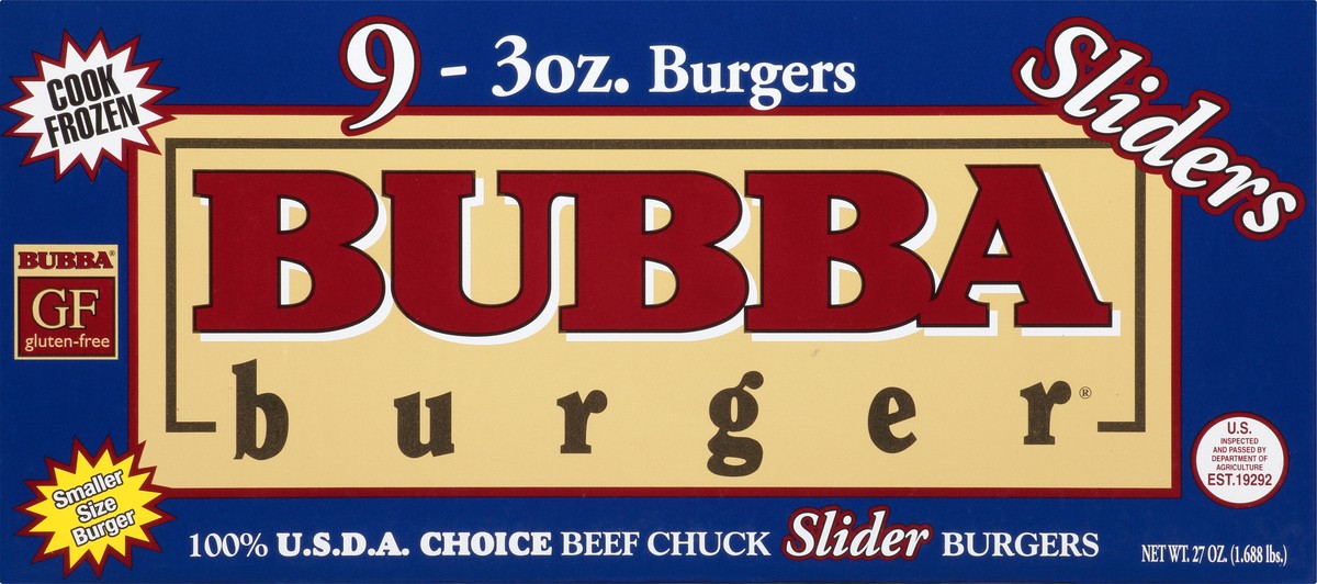 slide 6 of 12, BUBBA Burger Sliders Beef Chuck Burgers 9 ea, 9 ct