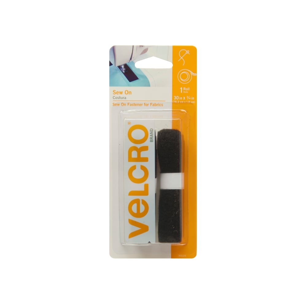 slide 1 of 2, Velcro Sew On Tape Black 3/4 X 30", 3/4 inx30 in