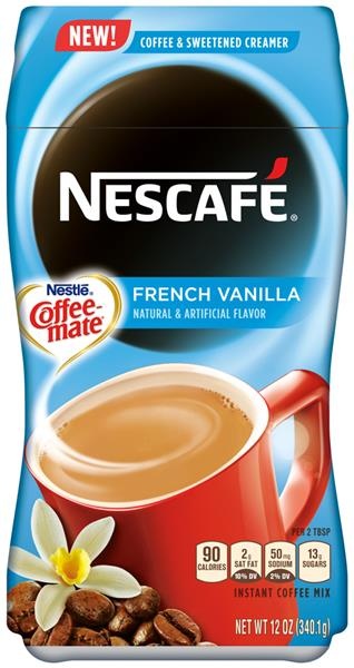 slide 1 of 1, Nescafé Instant Coffee With Coffee-Mate French Vanilla Creamer, 12 oz