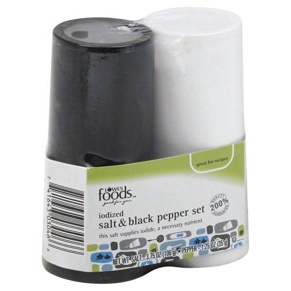 slide 1 of 1, Lowes Foods Iodized Salt & Pepper Shakers, 5 oz