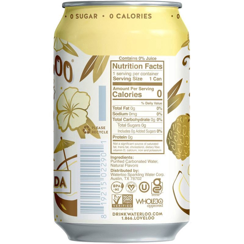 slide 4 of 4, Waterloo Pi-Ño Colada Sparkling Water - 8pk / 12 fl oz Cans - 8 ct, 8 ct