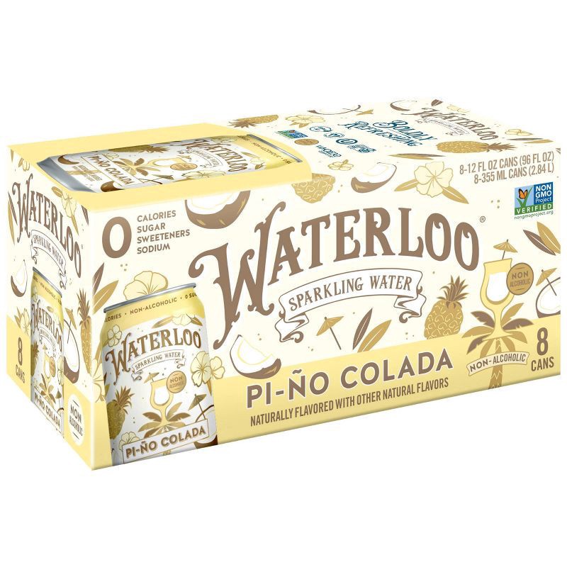 slide 1 of 4, Waterloo Pi-Ño Colada Sparkling Water - 8pk / 12 fl oz Cans - 8 ct, 8 ct