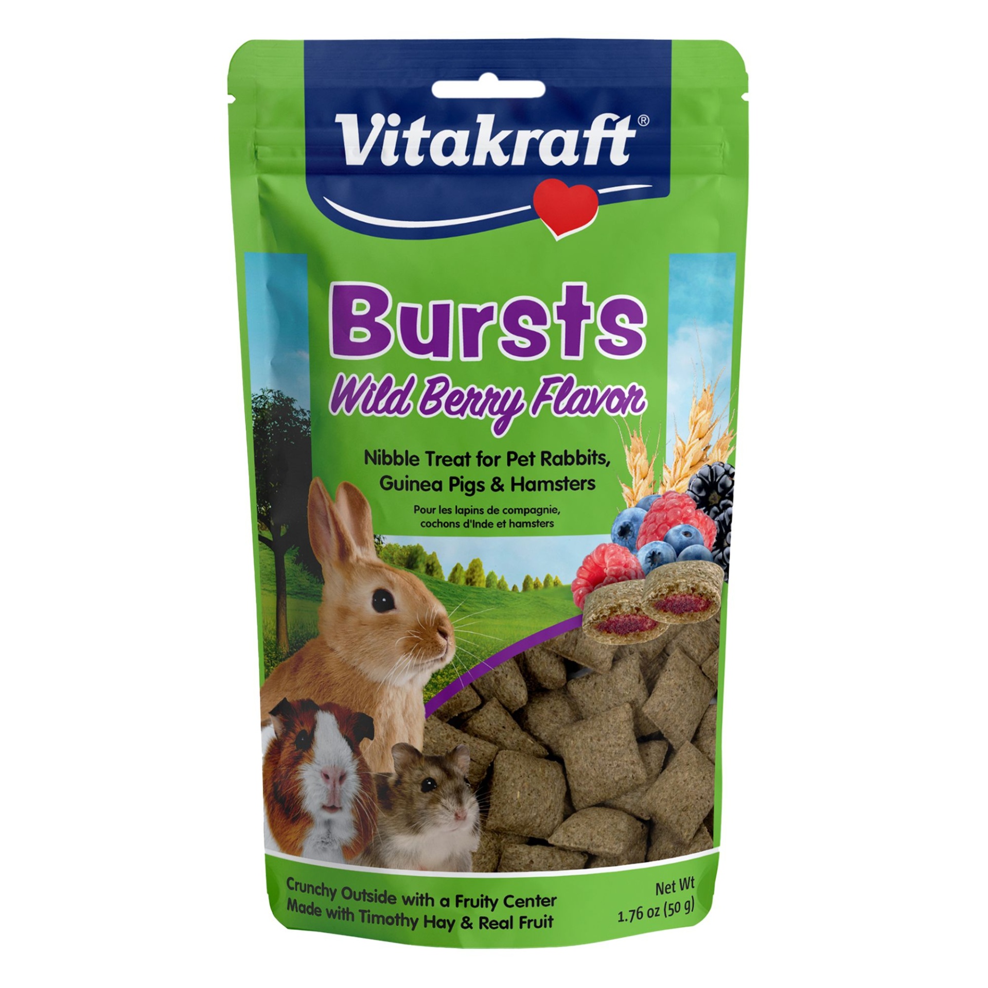 slide 1 of 1, Vitakraft Bursts Small Pet Treats, 1.76 oz