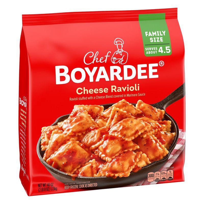 slide 3 of 3, Chef Boyardee Cheese Ravioli, Family Size Skillet Meal, Frozen Meal, 40 oz., 40 oz