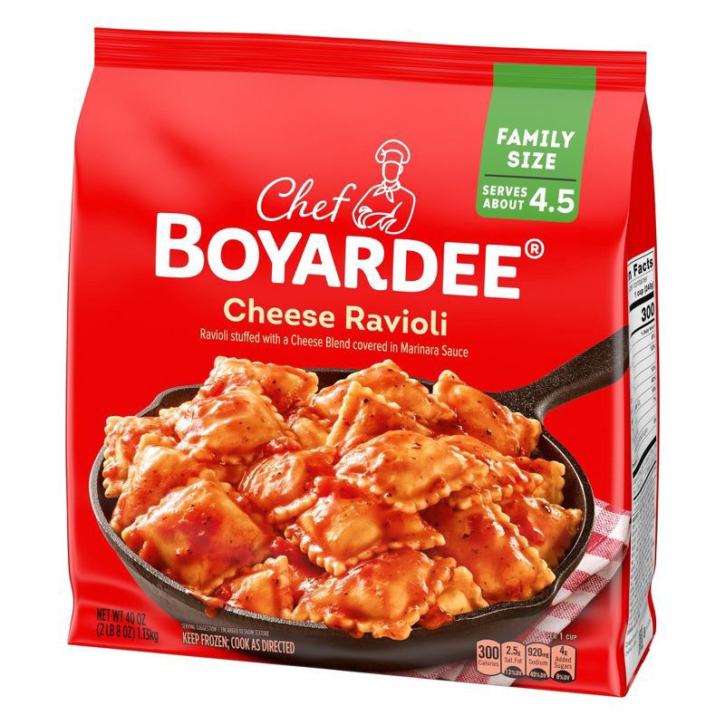 slide 2 of 3, Chef Boyardee Cheese Ravioli, Family Size Skillet Meal, Frozen Meal, 40 oz., 40 oz