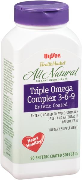 Hy Vee HealthMarket All Natural Triple Omega Complex 3 6 9 Enteric