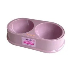 Friendli Small Pet Bamboo Fiber Double Food Bowl